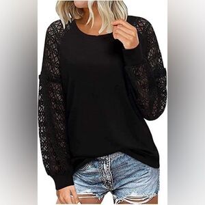Banana Republic lace long sleeve blouse